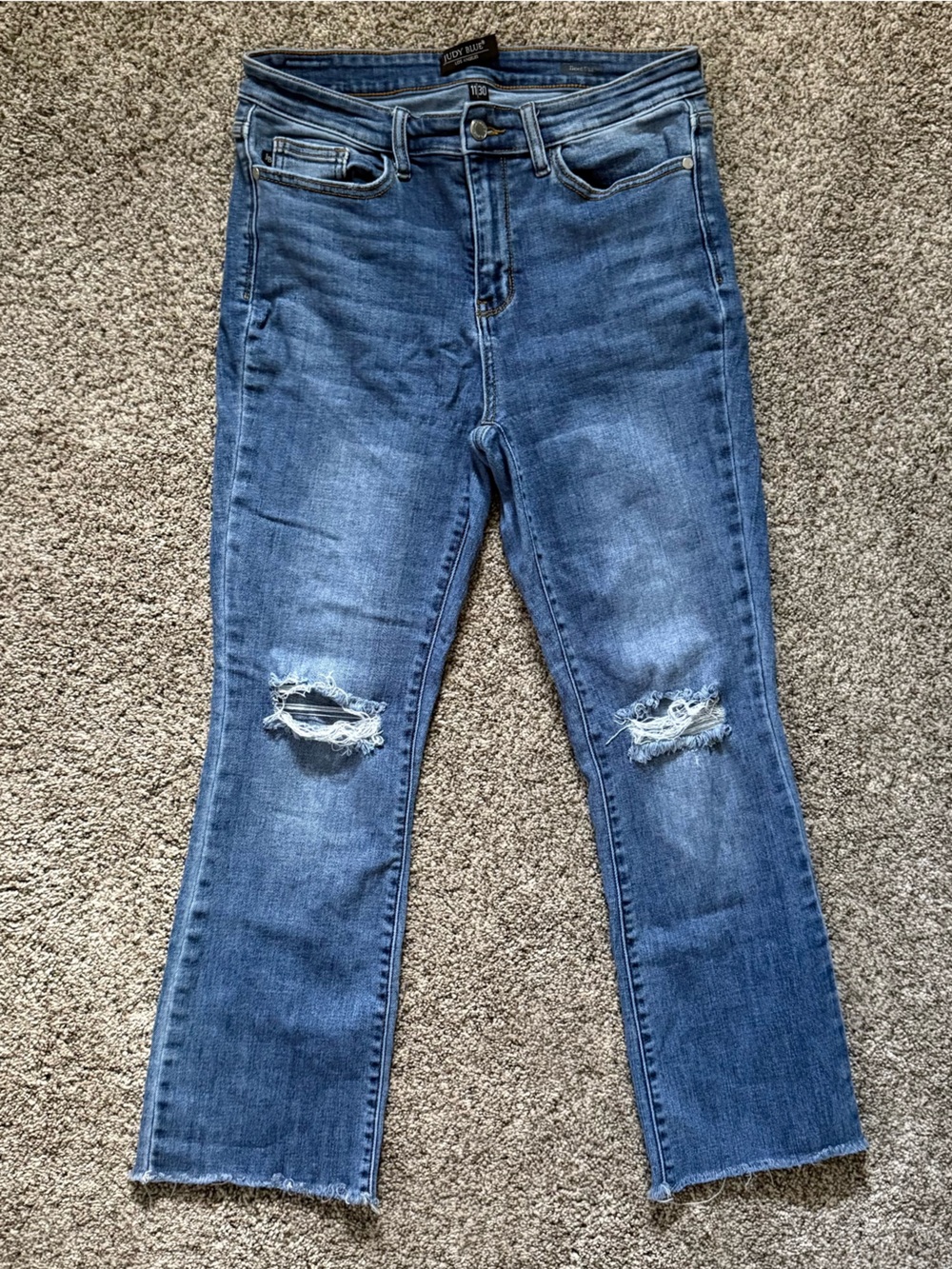 Judy Blue Distressed Boot Cut Crop Jeans JB82264MD Size 11/30